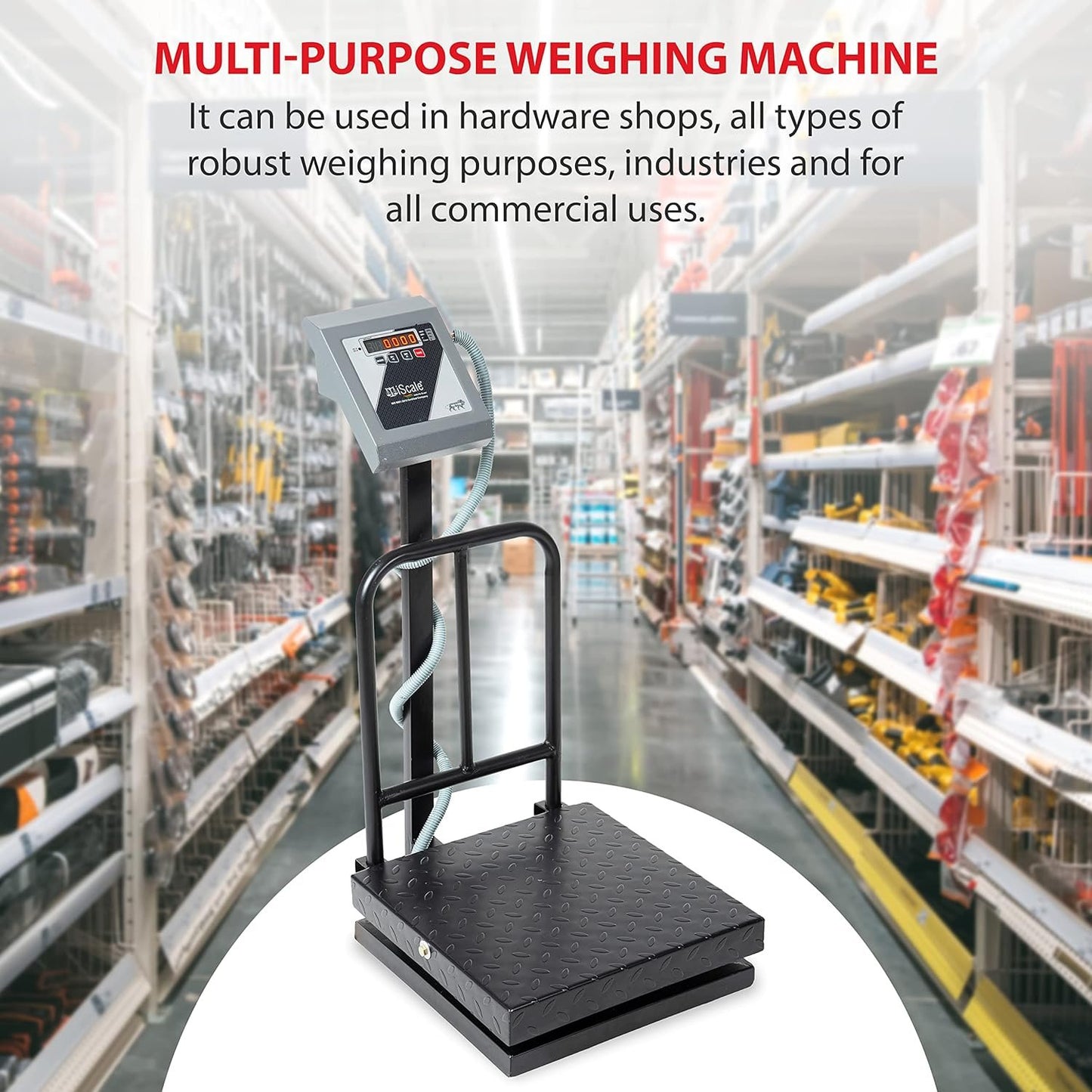 iScale i-17 Bluetooth Platform Scale | 200kg× 20g | MS Pan size 500x500mm | Front & Back Red Display | Free Android/Pc App Billing | For Commercial & Industrial Use