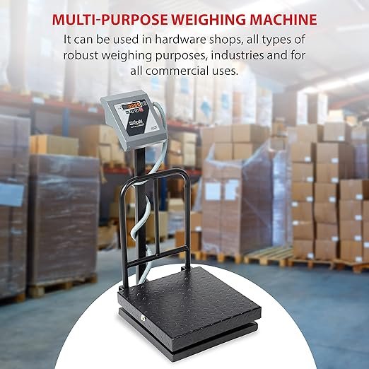 iScale i-13 Bluetooth Platform Scale | 100kg× 10g | MS Pan size 400x400mm | Front & Back Red Display | Free Android/Pc App Billing | For Commercial & Industrial Use