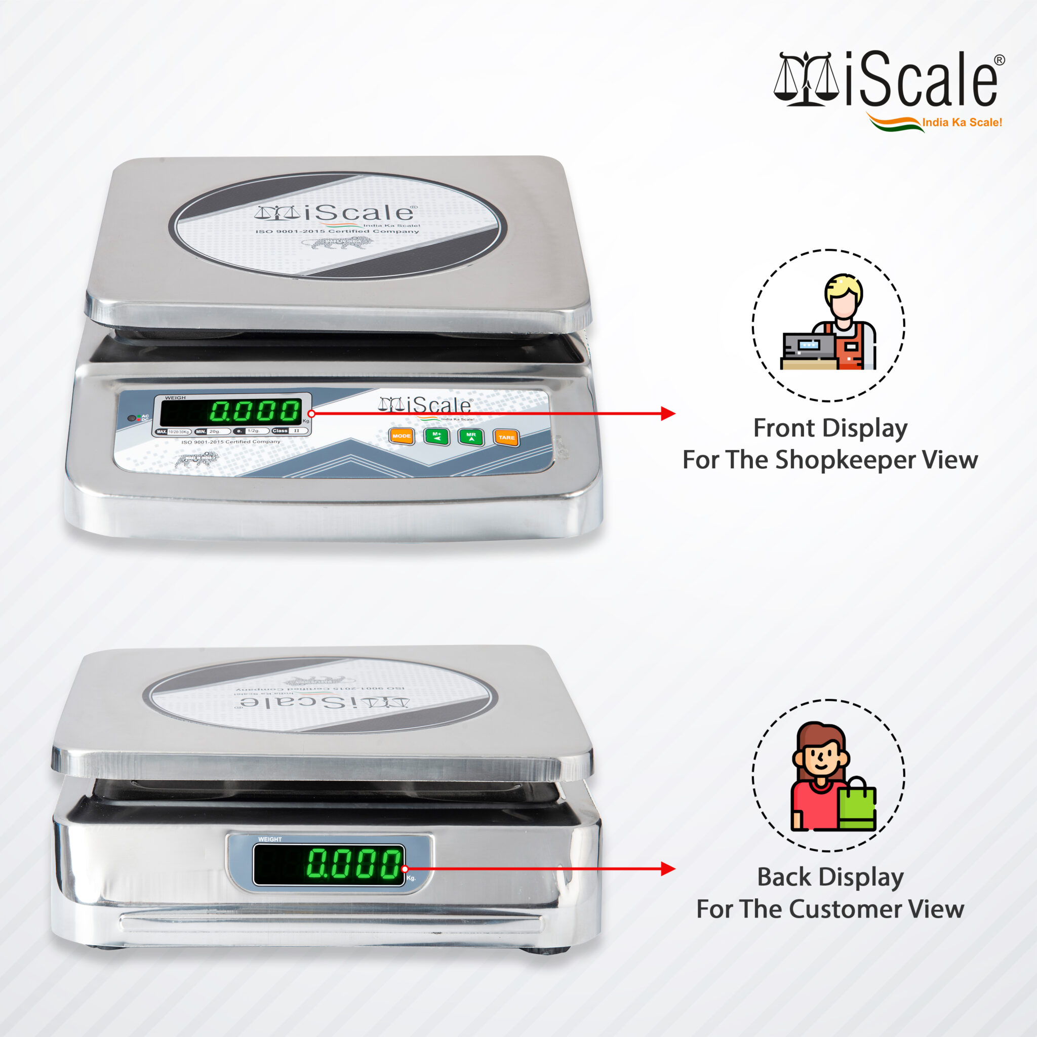 IScale I 07 Weight Capacity 30kg X 1g Stainless Steel Digital Weighing