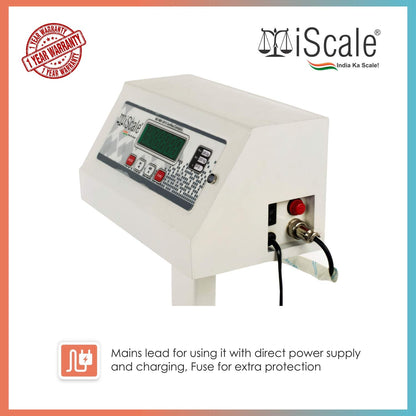 iScale ISP-100S-RS232, 100kg x 10g Accuracy,Electronic Weighing Scale with Front Back Double Display, SS Pan,16x16" with RS232 Serial port for computer connectivity & continues data transmission