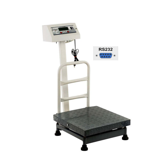 iScale ISP-100M Capacity 100kg x 10g Accuracy,Electronic Weighing Scale with Front Back Double Display, MS Pan,16x16" with RS232 Serial port for computer connectivity & continues data transmission