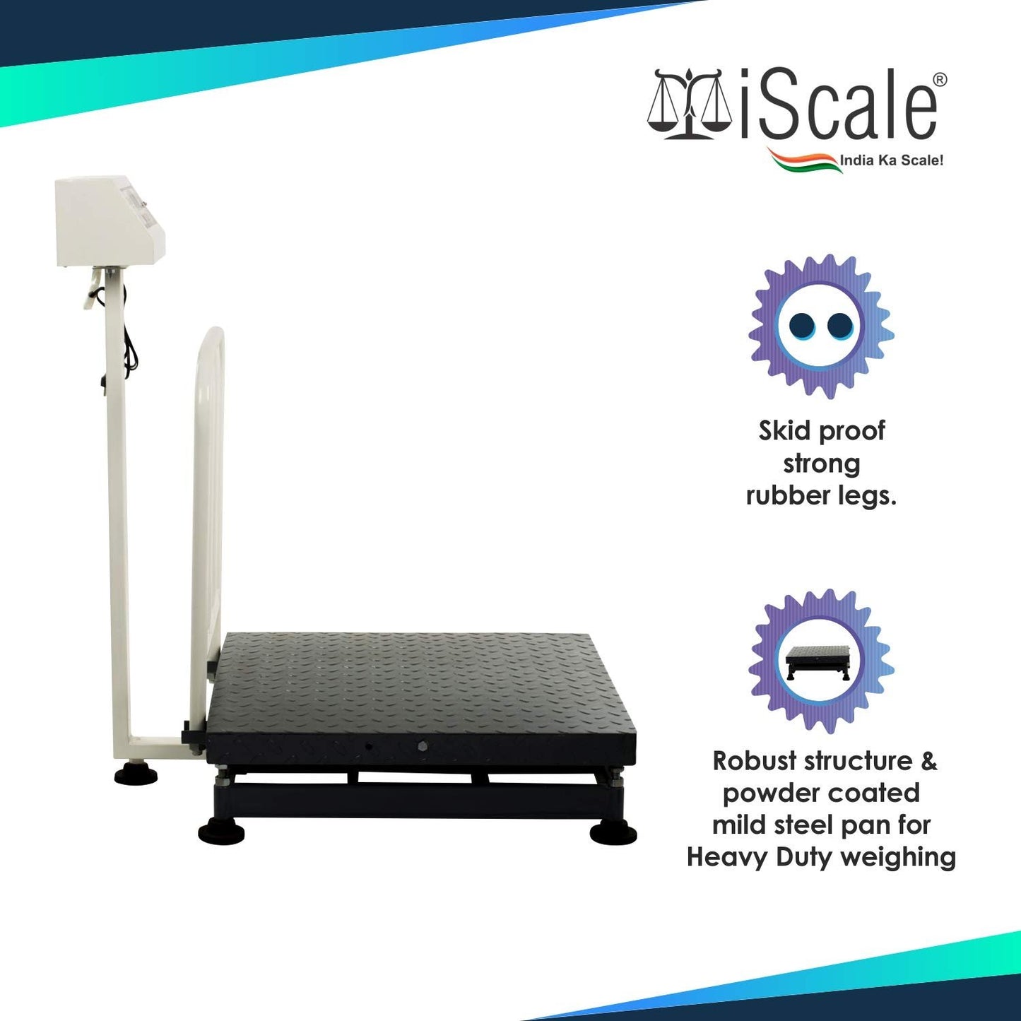 iScale ISP-150M Capacity 150kg x 20g Accuracy,Electronic Weighing Scale with Front Back Double Display, MS Pan,18x18" with RS232 Serial port for computer connectivity & continues data transmission