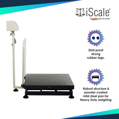 iScale ISP-150M Capacity 150kg x 20g Accuracy,Electronic Weighing Scale with Front Back Double Display, MS Pan,18x18" with RS232 Serial port for computer connectivity & continues data transmission