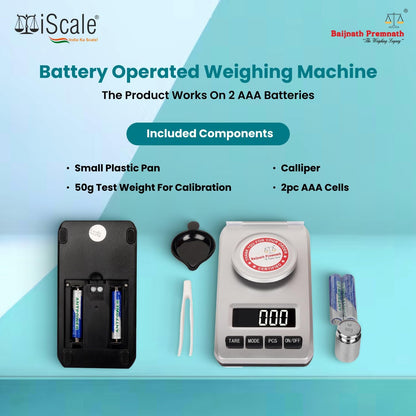 Baijnath Premnath Atom A204 50g x 0.001g (1mg) Max deviation +-6mg, Pocket Scale/Analytical Balance - Ideal for Jewelry and Lab Use with Calibration Test Weight(Not A Legal Scale for Commercial use)