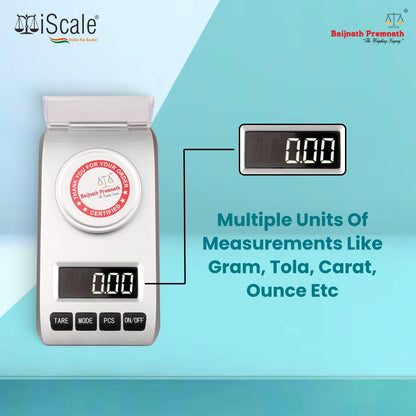 Baijnath Premnath Atom A204 50g x 0.001g (1mg) Max deviation +-6mg, Pocket Scale/Analytical Balance - Ideal for Jewelry and Lab Use with Calibration Test Weight(Not A Legal Scale for Commercial use)