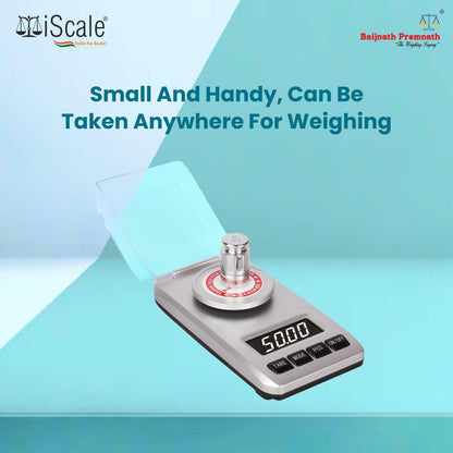 Baijnath Premnath Atom A204 50g x 0.001g (1mg) Max deviation +-6mg, Pocket Scale/Analytical Balance - Ideal for Jewelry and Lab Use with Calibration Test Weight(Not A Legal Scale for Commercial use)