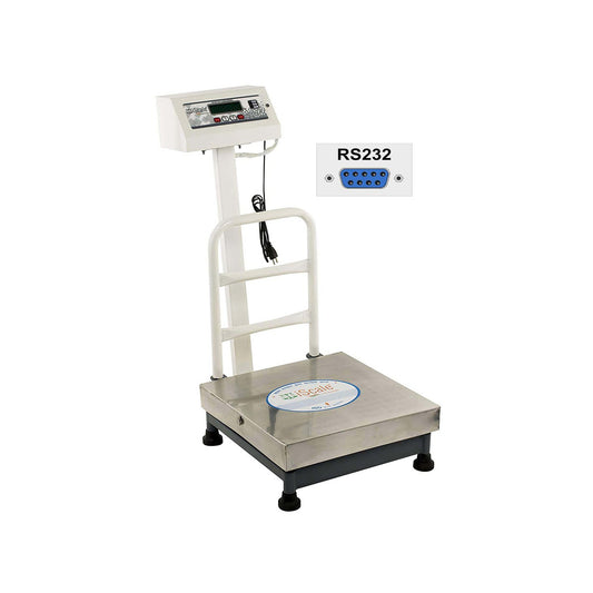 iScale ISP-50S Capacity 50kg x 5g Accuracy,Electronic Weighing Scale with Front Back Double Display, SS Pan,14x14" with RS232 Serial port for computer connectivity & continues data transmission