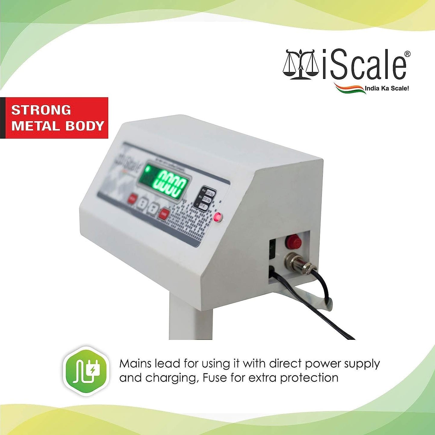 iScale ISP-500M Capacity 500kg x 50g Accuracy,Electronic Weighing Scale with Front Back Double Display, MS Pan,24x24" with RS232 Serial port for computer connectivity & continues data transmission