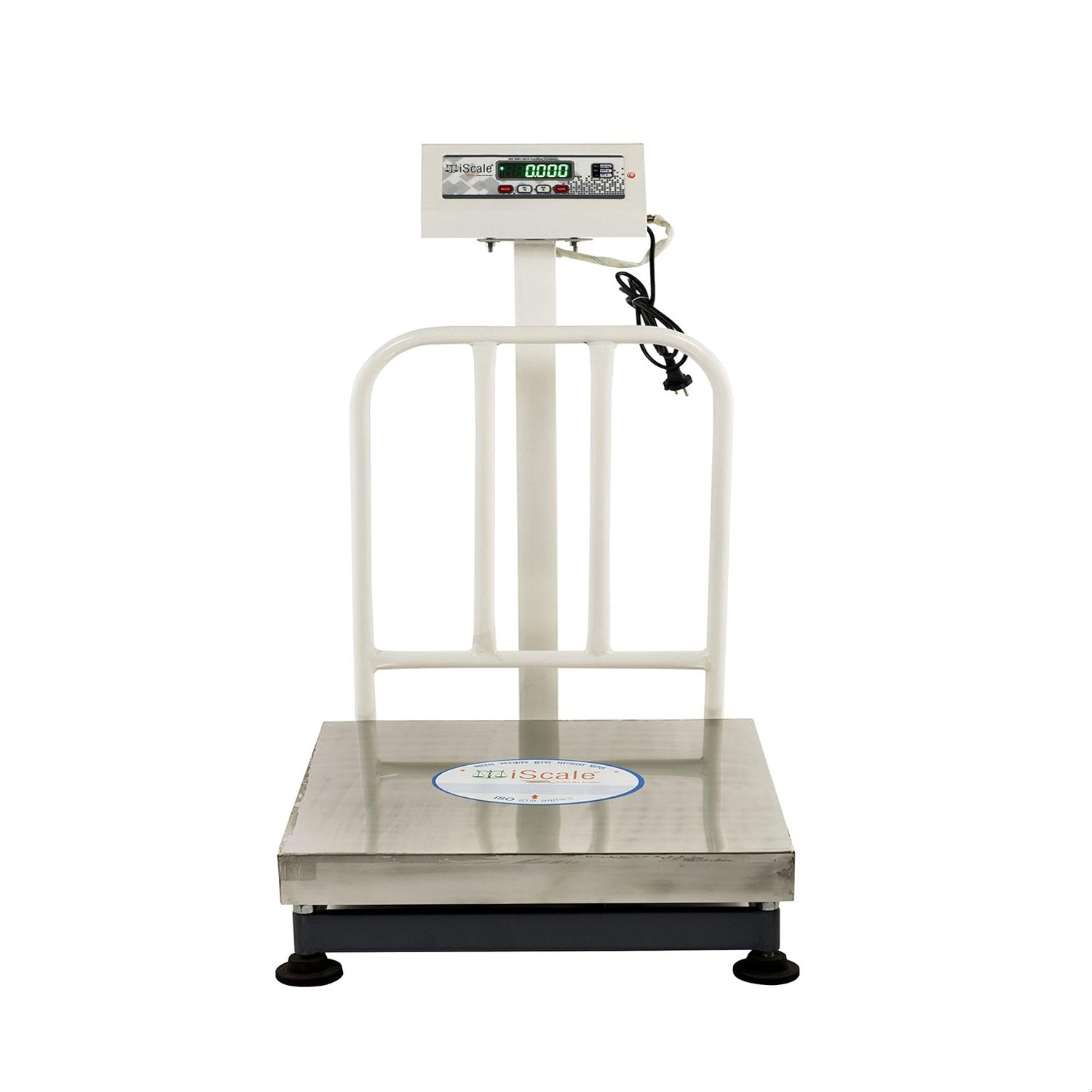 iScale ISP-500S 500kg x 20g platform scale, 600x600mm MS Pan, Front & Back Green Display, Chargeable