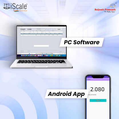 iScale W-150m Wireless Weighing Scale 150kg, 20g Accuracy | 450x450mm MS Platform | PC & Android App | OIML & ISO Certified | Maintenance-Free Weight Machine for Shop, Industrial & Commercial Use