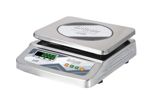iScale i-07, 30kg x 1g commercial scale with stamp & certificate, 250x300mm SS Body, Front & Back Green Display, Chargeable