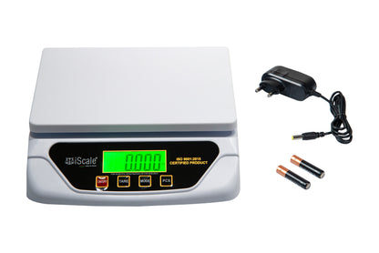 iScale i-500, 30kg x 1g domestic scale, 215x175mm ABS Pan & Body, AA Cells & Direct Electricity, For Home, Office & Kitchen(Not for Commercial use)
