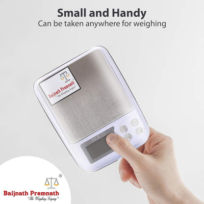 Baijnath Premnath DM-3 1000g (1kg) x 0.01g (10mg) Digital Jewellery Weighing Scale - Precision Scale for Gold, Silver, and Laboratory Use - Domestic & Research(Not A Legal Scale for Commercial use)