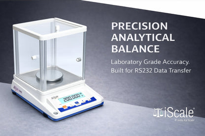 iScale Cerkel i-34 Analytical Balance 300g x 0.001g (1mg) | Repeatability ±3mg (0.003) | NABL Calibration Certificate & 200g Test Weight | Ideal for Gold Jewellery, Lab & Research purpose | RS232 Serial output for PC connectivity