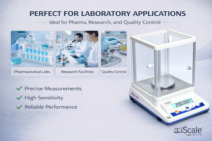 iScale Cerkel i-34 Analytical Balance 300g x 0.001g (1mg) | Repeatability ±3mg (0.003) | NABL Calibration Certificate & 200g Test Weight | Ideal for Gold Jewellery, Lab & Research purpose | RS232 Serial output for PC connectivity