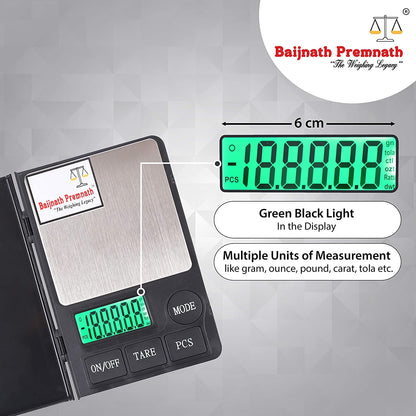 Baijnath Premnath Notebook 1kg (1000gram) x 0.01g (10mg) Digital Jewelry Portable Weighing Scale(Not A Legal Scale for Commercial use)