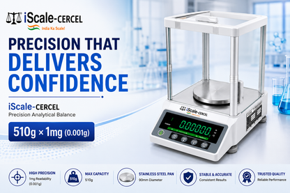 iScale Cerkel i-35 Analytical Balance 510g x 0.001g (1mg) |  NABL Calibration Certificate & 200g Test Weight | Ideal for Gold Jewellery, Lab & Research purpose |