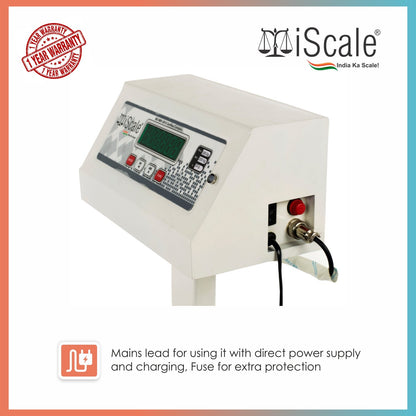 iScale ISP-60S, 60kg x 10g platform scale, 400x400mm SS Pan, Front & Back Red Display, Chargeable