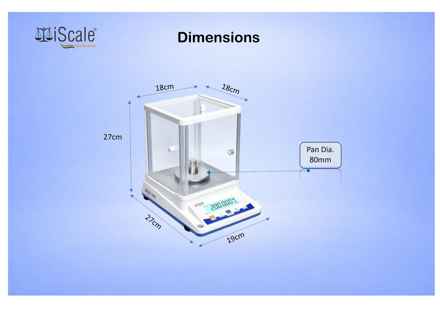 iScale Cerkel i-34 Analytical Balance 300g x 0.001g (1mg) | Repeatability ±3mg (0.003) | NABL Calibration Certificate & 200g Test Weight | Ideal for Gold Jewellery, Lab & Research purpose | RS232 Serial output for PC connectivity