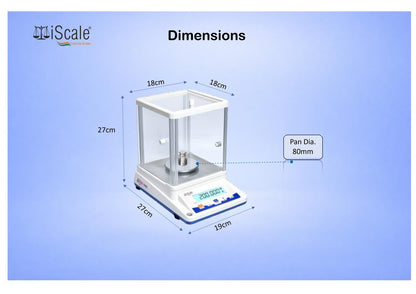 iScale Cerkel i-34 Analytical Balance 300g x 0.001g (1mg) | Repeatability ±3mg (0.003) | NABL Calibration Certificate & 200g Test Weight | Ideal for Gold Jewellery, Lab & Research purpose | RS232 Serial output for PC connectivity