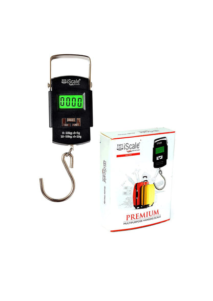 iScale Handy 50kg x 10g Digital Portable Hanging Weighing Scale with Stainless Steel Hook for Luggage, Cylinder, Fishing and Multipurpose Industrial Weighing Use(Not A Legal Scale for Commercial use)