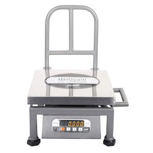 iScale i-20, 50kg x 5g commercial portable scale with stamp & certificate, 300x300mm SS Pan, Front & Back Red Display, Chargeable