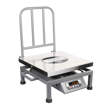 iScale i-22, 200kg x 20g commercial portable scale with stamp & certificate, 400x400mm SS Pan, Front & Back Red Display, Chargeable