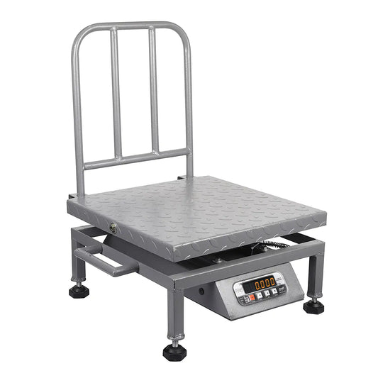iScale i-23, 200kg x 20g commercial portable scale with stamp & certificate, 400x400mm MS Pan, Front & Back Red Display, Chargeable