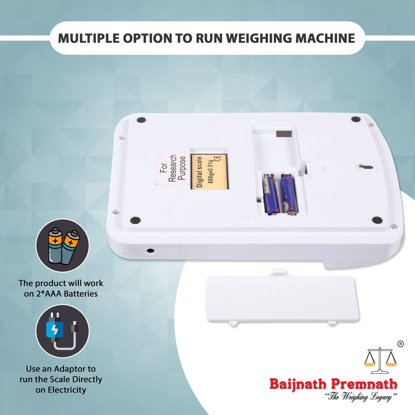 Baijnath Premnath Digital 500gm x 10mg (0.01g) Jewelry Weighing Scale with Wind Shield & Power Cord for Laboratories and Research Purpose(Not A Legal Scale for Commercial use)