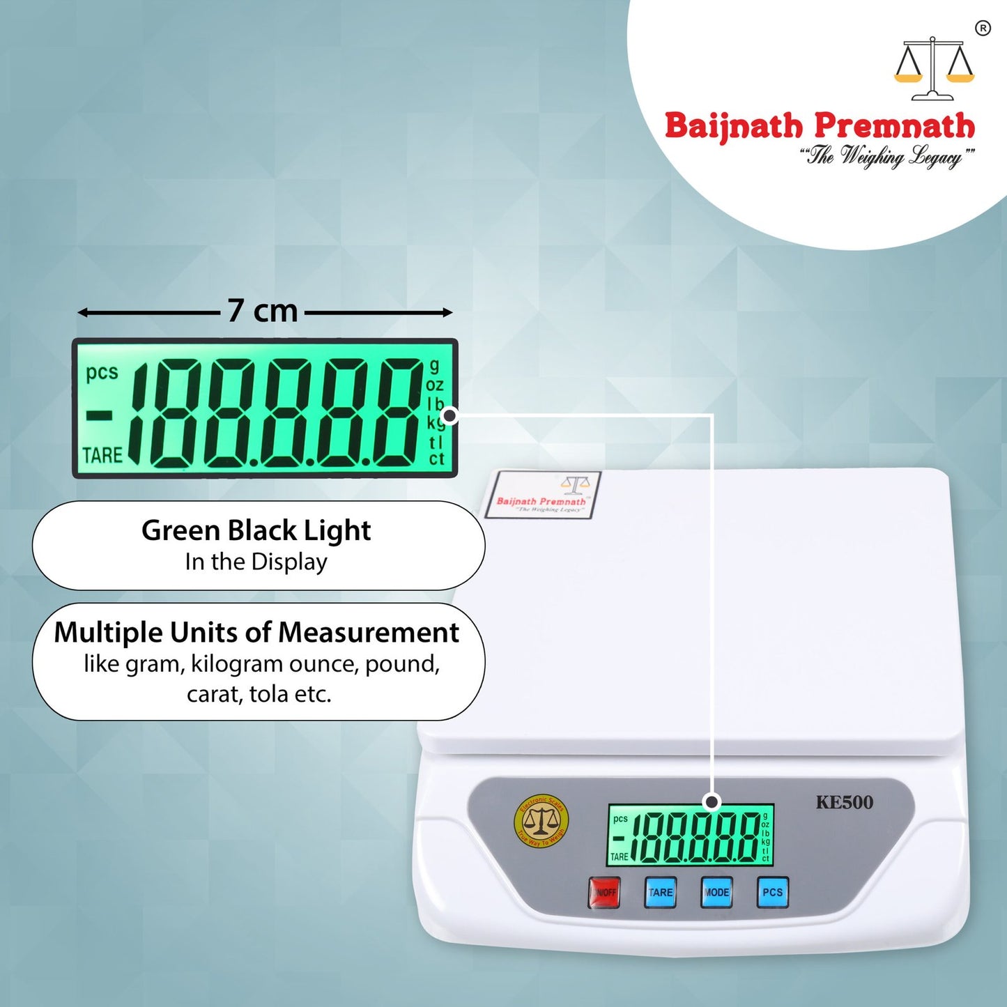 Baijnath Premnath Premium 30Kg x 1g Digital Multi-Purpose Kitchen Balance, Parcel Weight Measuring Machine Weighing Scale (Domestic scale for Research)(Not A Legal Scale for Commercial use)