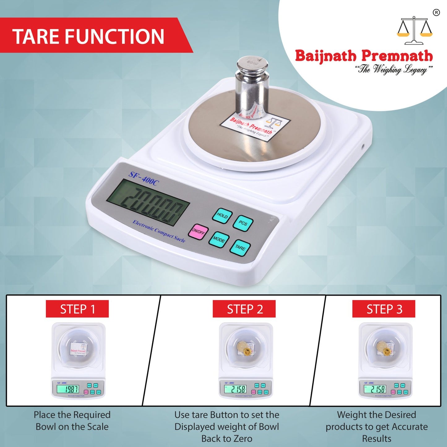 Baijnath Premnath Digital 500gm x 10mg (0.01g) Jewelry Weighing Scale with Wind Shield & Power Cord for Laboratories and Research Purpose(Not A Legal Scale for Commercial use)