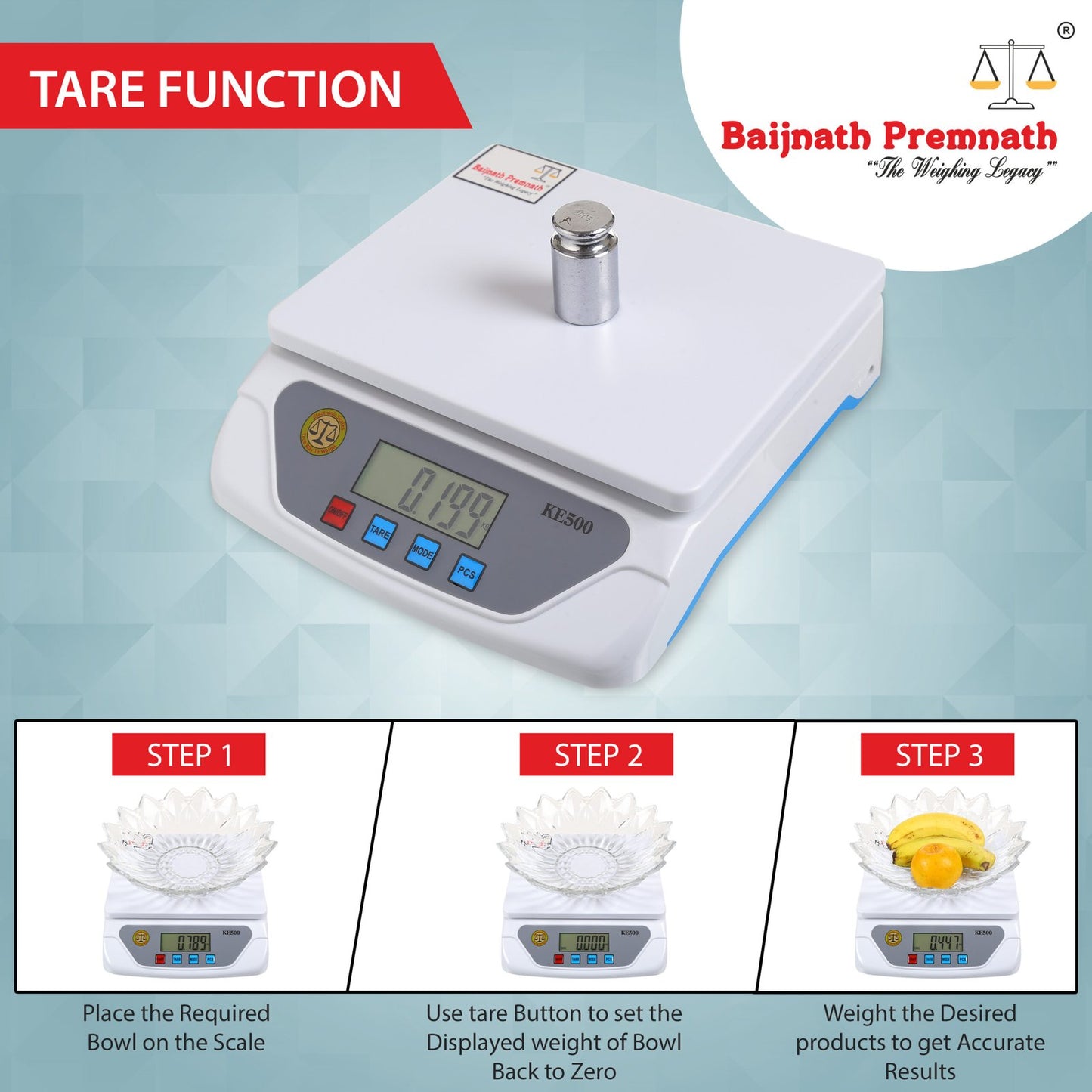 Baijnath Premnath Premium 30Kg x 1g Digital Multi-Purpose Kitchen Balance, Parcel Weight Measuring Machine Weighing Scale (Domestic scale for Research)(Not A Legal Scale for Commercial use)