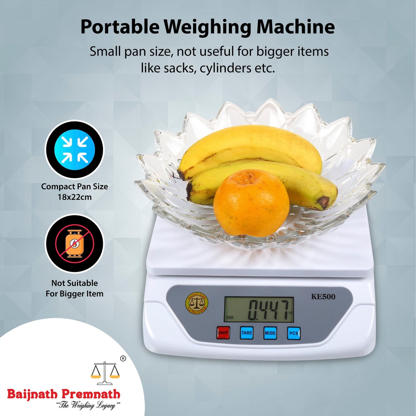 Baijnath Premnath Premium 30Kg x 1g Digital Multi-Purpose Kitchen Balance, Parcel Weight Measuring Machine Weighing Scale (Domestic scale for Research)(Not A Legal Scale for Commercial use)