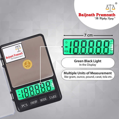 Baijnath Premnath Diary 500g (0.5kg) x 0.01g (10mg) Digital Jewellery Weighing Scale, Gold & Silver ornaments Weight Measuring machine Portable Weighting Scale for homes and professionals(Not A Legal Scale for Commercial use)