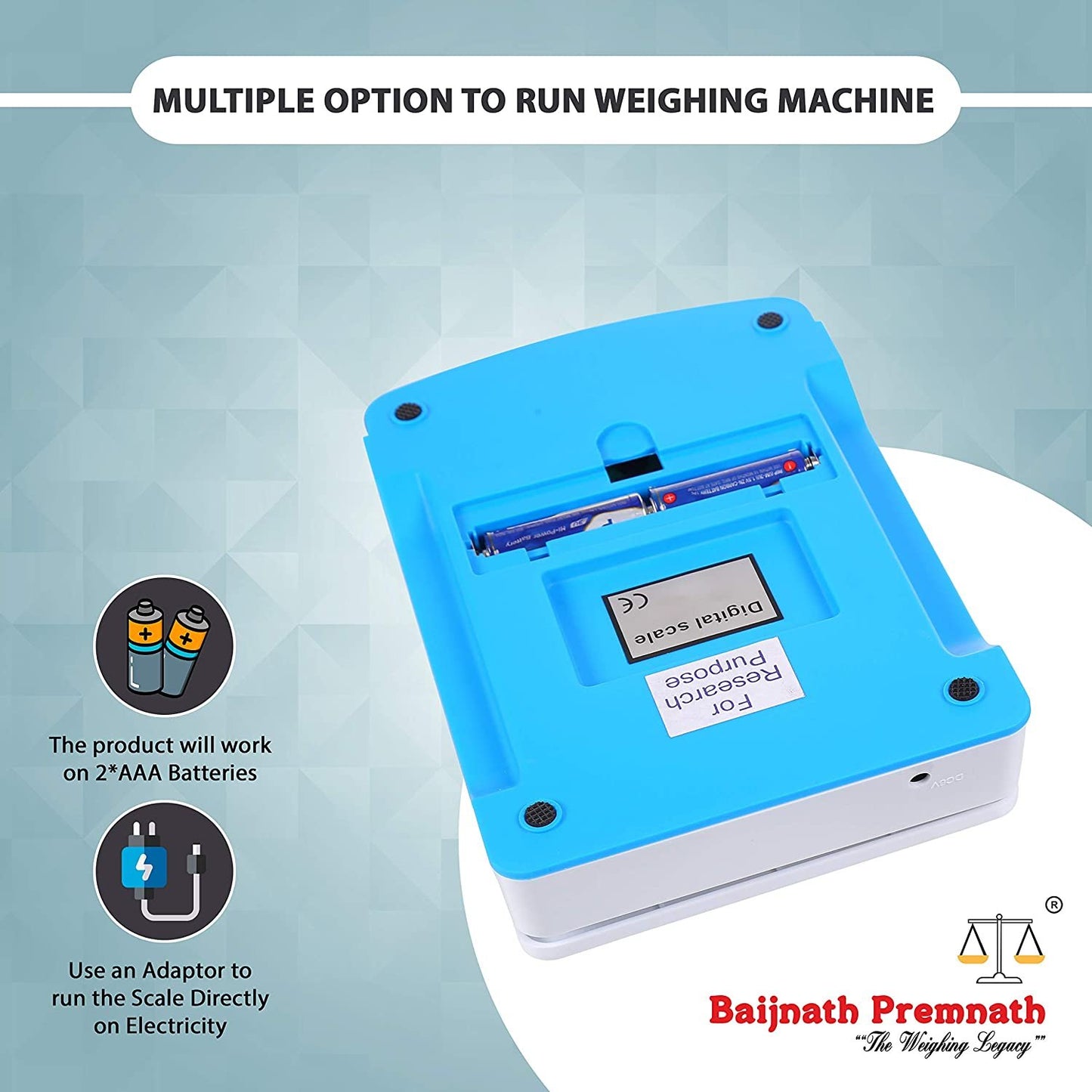 Baijnath Premnath Digital 10kg x 1g Small Size Premium Scale Balance Multi-Purpose Weight Measuring Machine with Adapter Weighing Scale for Laboratories Research Purpose(Not A Legal Scale for Commercial use)