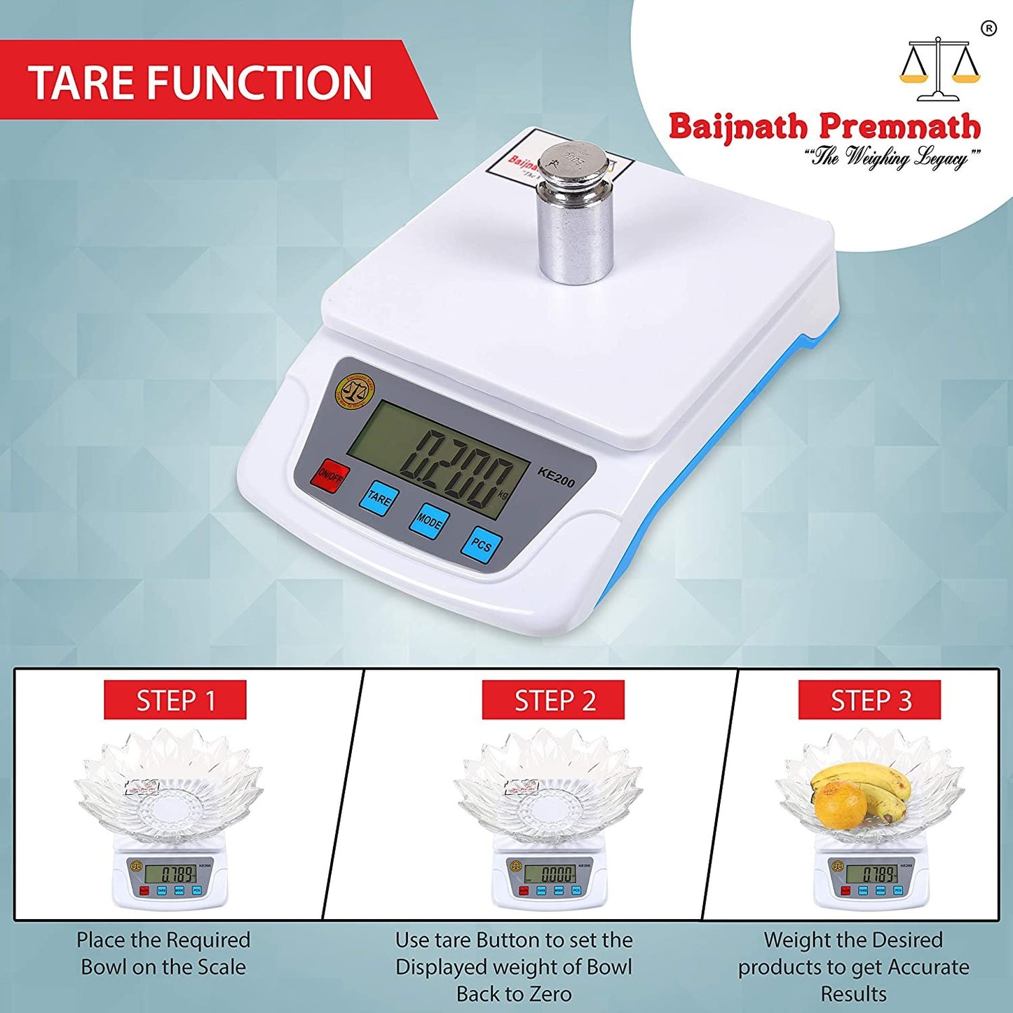 Baijnath Premnath Premium 5Kg x 100mg Digital Multi-Purpose Weighing Scale, Silver Ornaments & Parcel Weight Measuring Machine Weighing Scale & for Laboratories {for Domestic & Research Purpose}(Not A Legal Scale for Commercial use)
