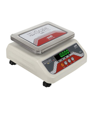 iScale i-04, 15kg x 500mg commercial scale with stamp & certificate, 175x225mm SS Pan, Front & Back Green Display, Rechargeable