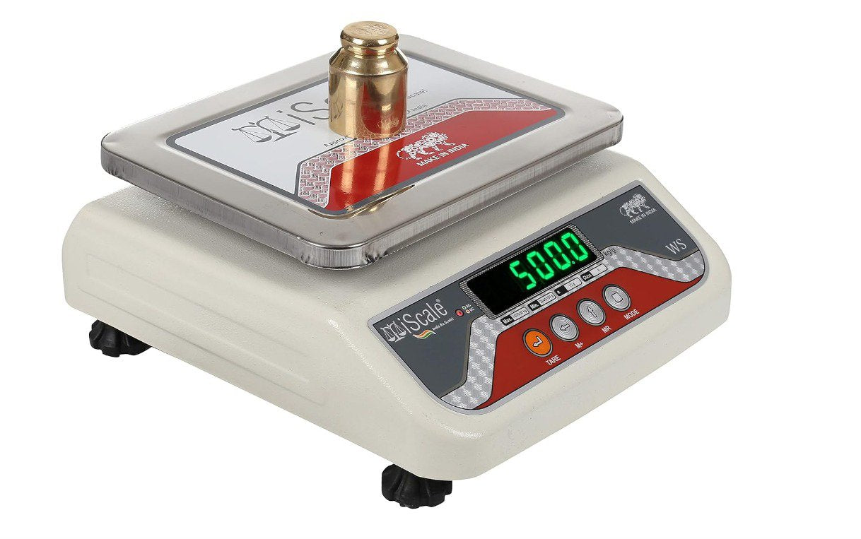 iScale i-04, 6kg x 100mg commercial scale with stamp & certificate, 175x225mm SS Pan, Front & Back Green Display, Rechargeable