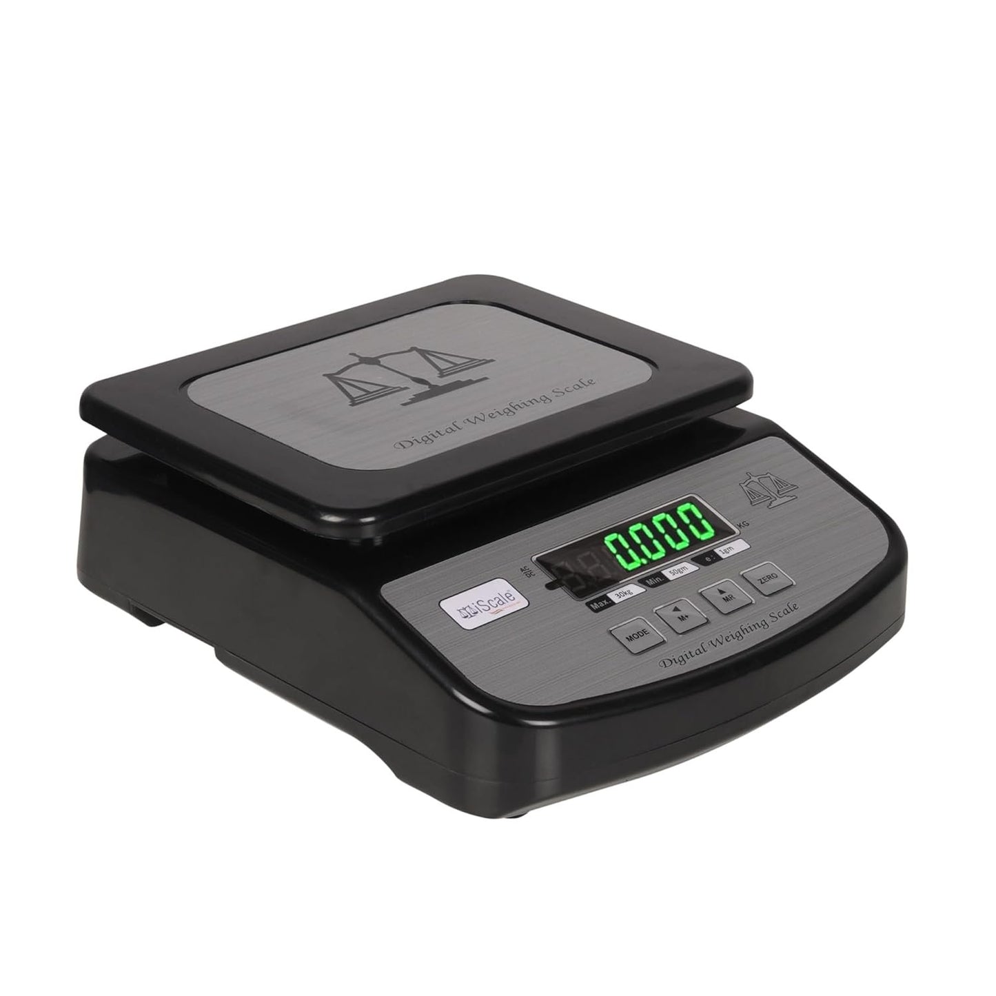 iScale Go-Lite Pro, 30kg x 1g, Small pan size 21.5x16.5cm, Front & Back Green Display, Rechargeable