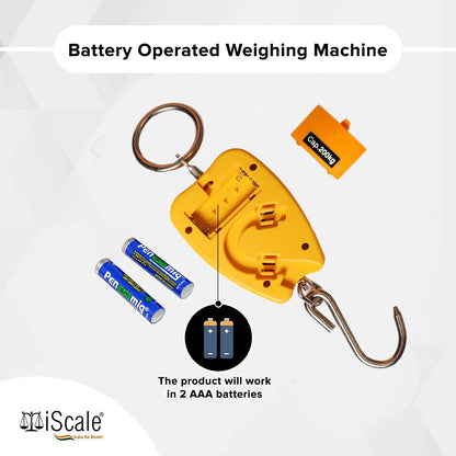 iScale Handy Pro 200kg x 50g Digital Portable Hanging Weighing Scale with Stainless Steel Hook for Industries, Cylinder, Fishing and Multipurpose Domestic Weighing Use(Not A Legal Scale for Commercial use)