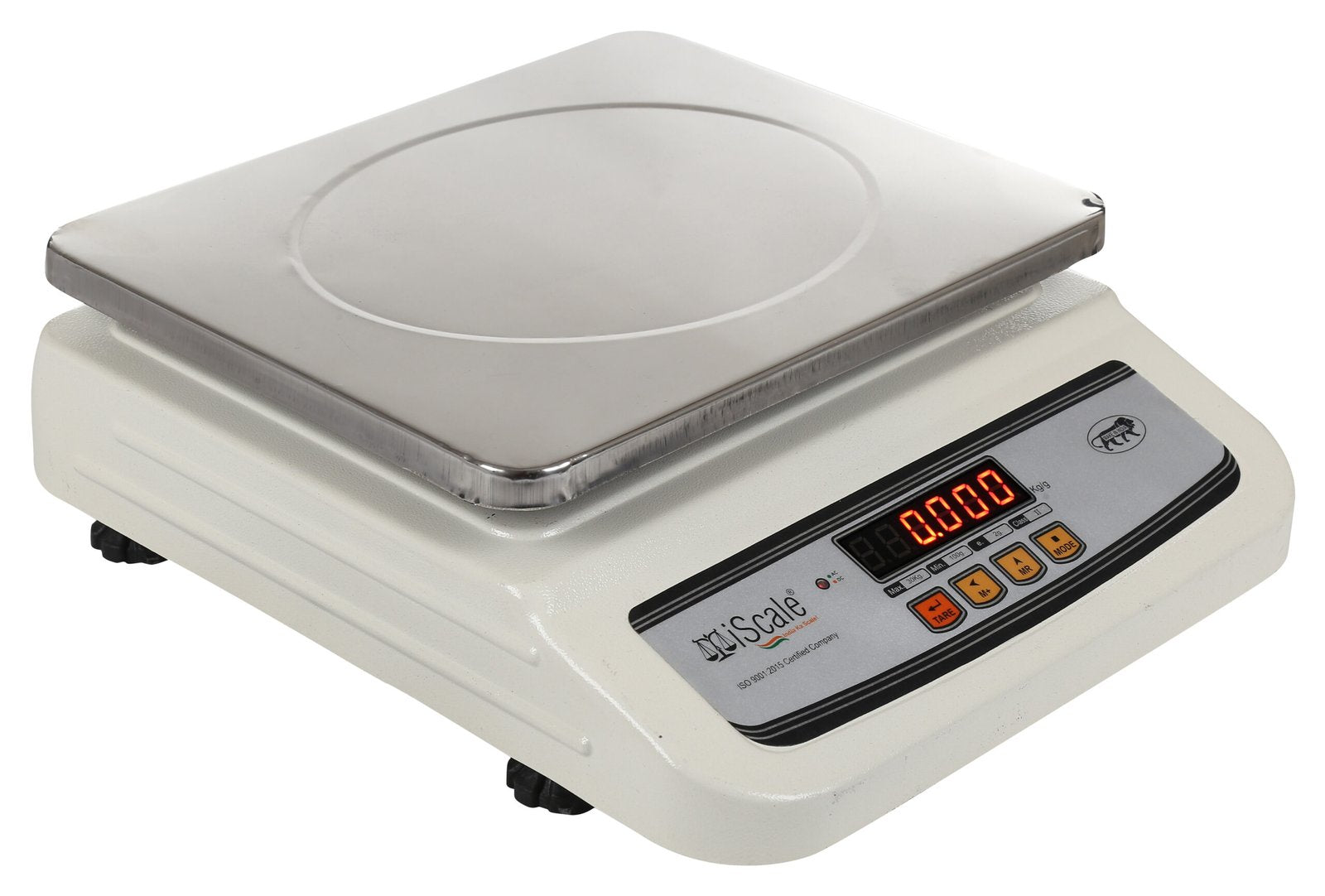 iScale i-02, 30kg x 1g commercial scale with stamp & certificate, 250x300mm SS Pan, Front & Back Red Display, Rechargeable