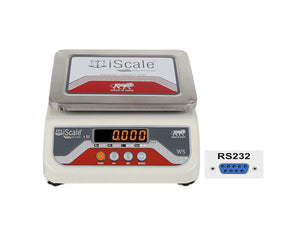 iScale i-03-RS232, 10kg x 1g commercial scale with stamp & certificate, 175x225mm SS Pan, Front & Back Red Display, Rechargeable