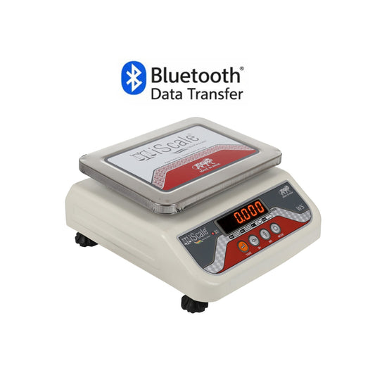 iScale i-03 Bluetooth Platform Scale | 10kg× 1g | SS Pan size 175x225mm | Front & Back Red Display | Free Android/Pc App Billing | For Commercial & Industrial Use