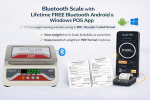 iScale i-03 Bluetooth Table Top Scale | 10kg× 1g | SS Pan size 175x225mm | Front & Back Red Display | Free Android/Pc App Billing | For Commercial & Industrial Use