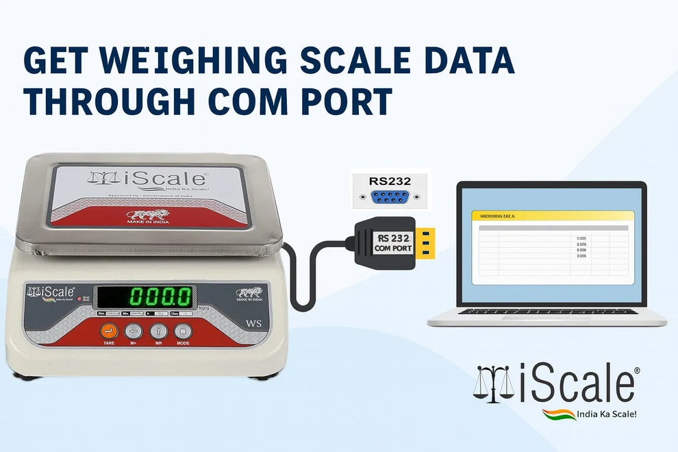 iScale i-04-RS232, 15kg x 200mg commercial scale with stamp & certificate, 175x225mm SS Pan, Front & Back Green Display, Rechargeable