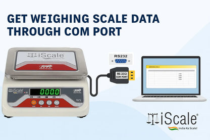 iScale i-04-RS232, 15kg x 200mg commercial scale with stamp & certificate, 175x225mm SS Pan, Front & Back Green Display, Rechargeable