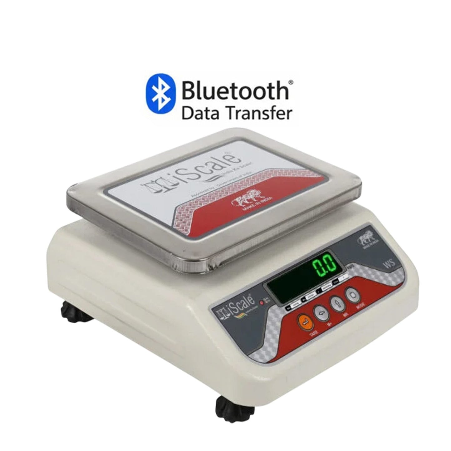 iScale i-04 Bluetooth Platform Scale | 6kg× 100mg | SS Pan size 175x225mm | Front & Back Green Display | Free Android/Pc App Billing | For Commercial & Industrial Use