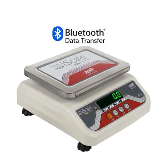 iScale i-04 Bluetooth Platform Scale | 6kg× 100mg | SS Pan size 175x225mm | Front & Back Green Display | Free Android/Pc App Billing | For Commercial & Industrial Use