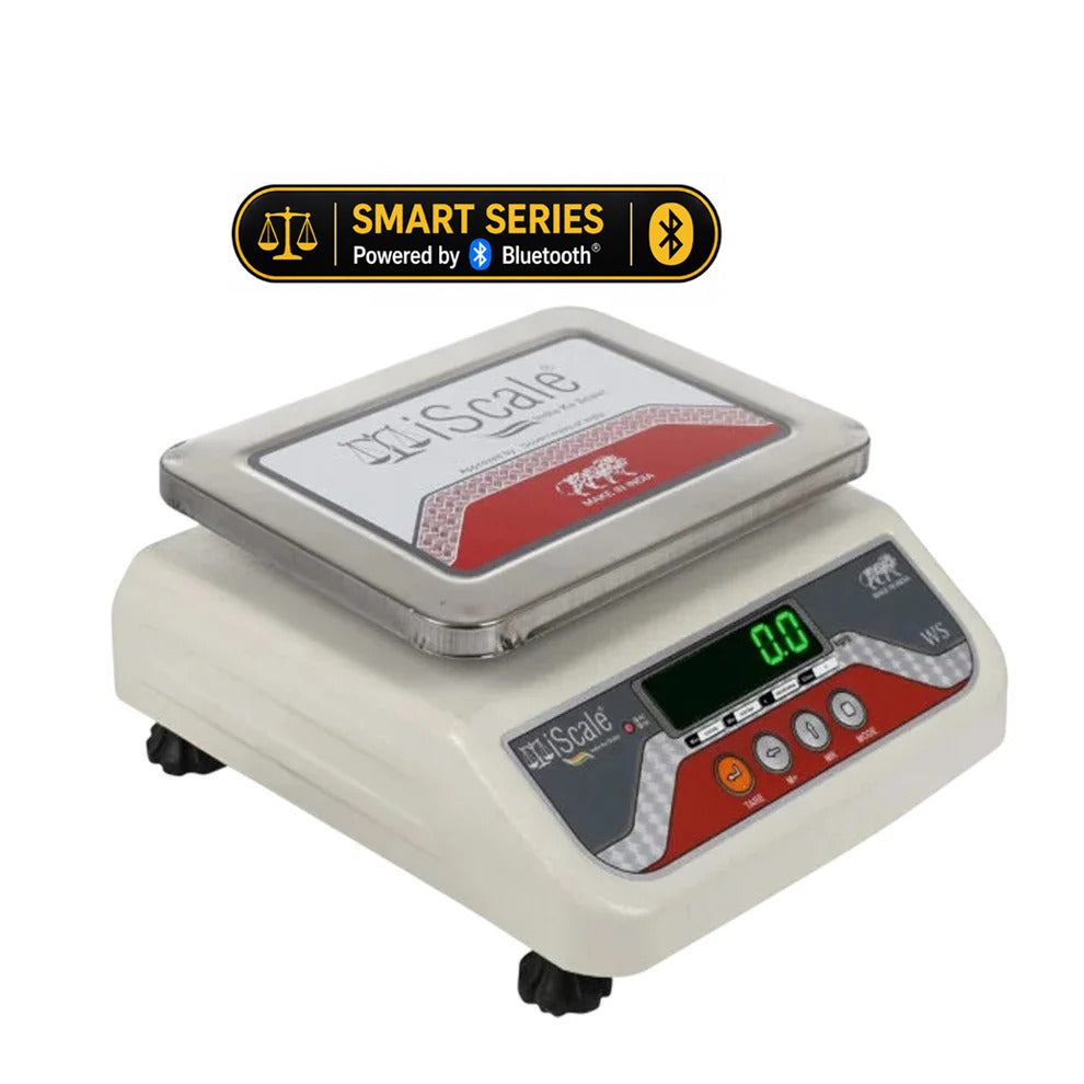 iScale S-04 10kg x 200mg Smart Bluetooth Scale | Stamp & Certificate | 175x225mm MS Pan | Free Android & Windows Weight Recording App | Front & Back Green Display