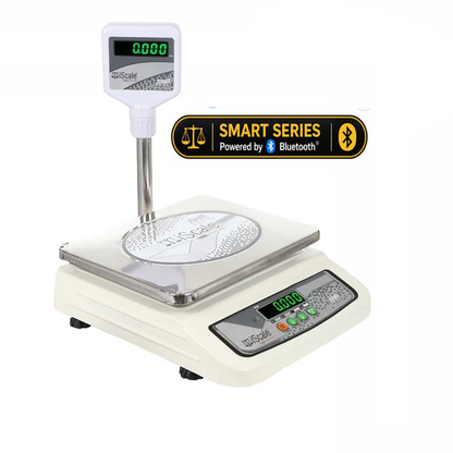 iScale S-05 30kg x 1g Smart Bluetooth Scale | Stamp & Certificate | 250x300mm SS Pan | Free Android & Windows Weight Recording App | Front & Pole Green Display